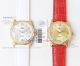 Fake Omega Deville Gold Flower Dial Red Leather Strap Ladies Watches (2)_th.jpg